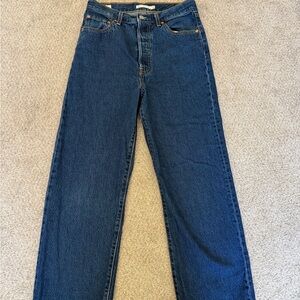 Levi's Dark Blue Straight Ankle Women's Jeans